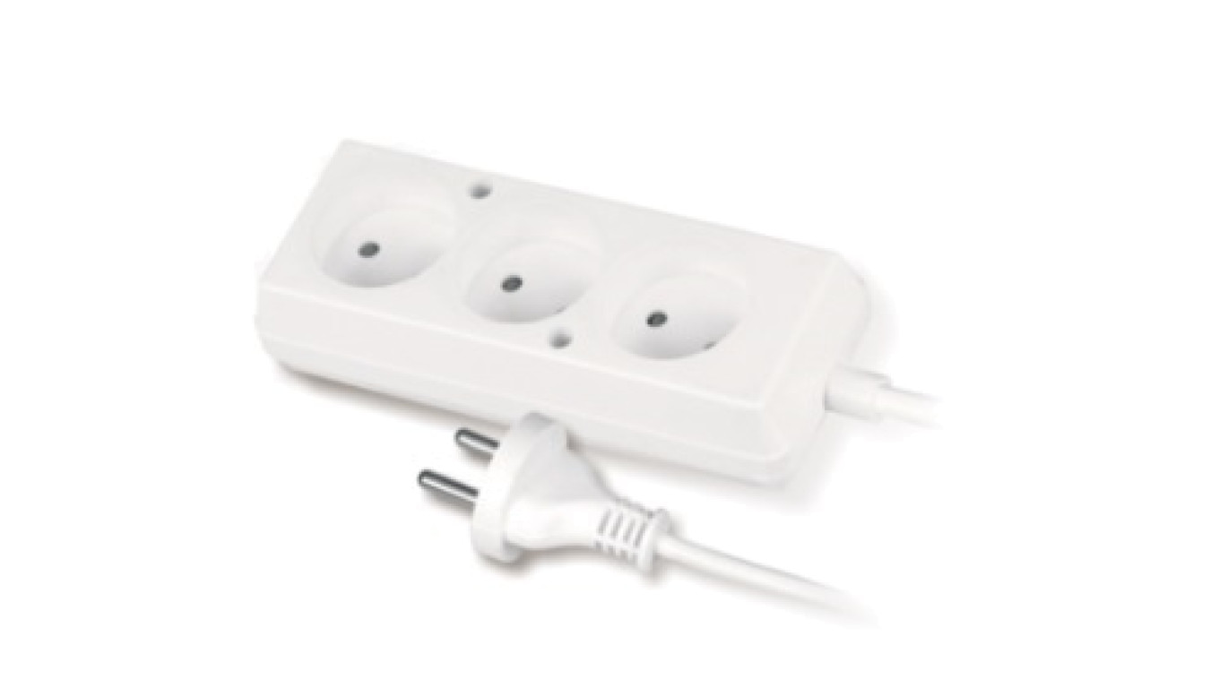 Przedłużacz 3-gniazda b/u 10A 3m /OMY 2x1/ biały PS-360 T-105320