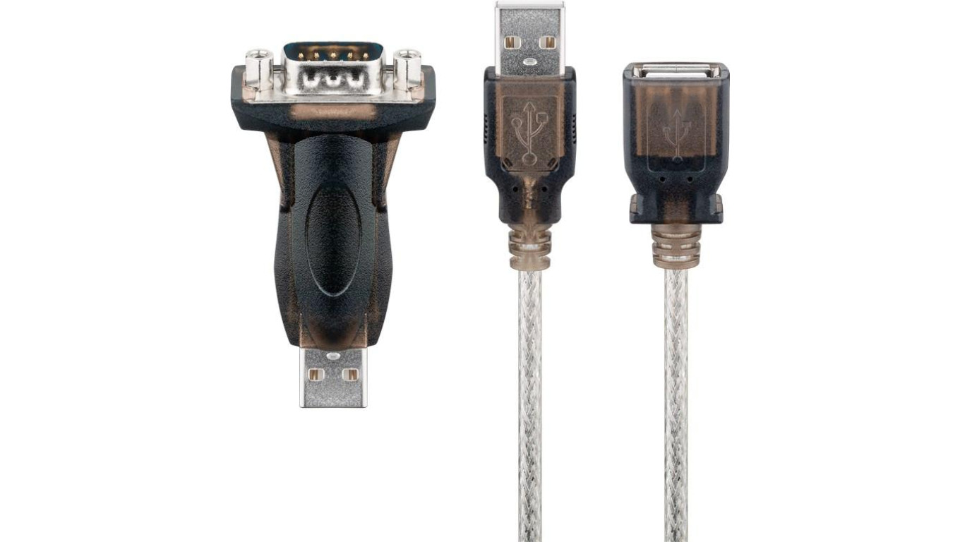 USB szeregowych RS232 mini, Przezroczysty - Długość kabla 1.5 m
