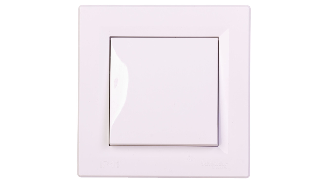 Łącznik Asfora bryzgoszczelny pojedynczy IP44 biały z ramką EPH0100221