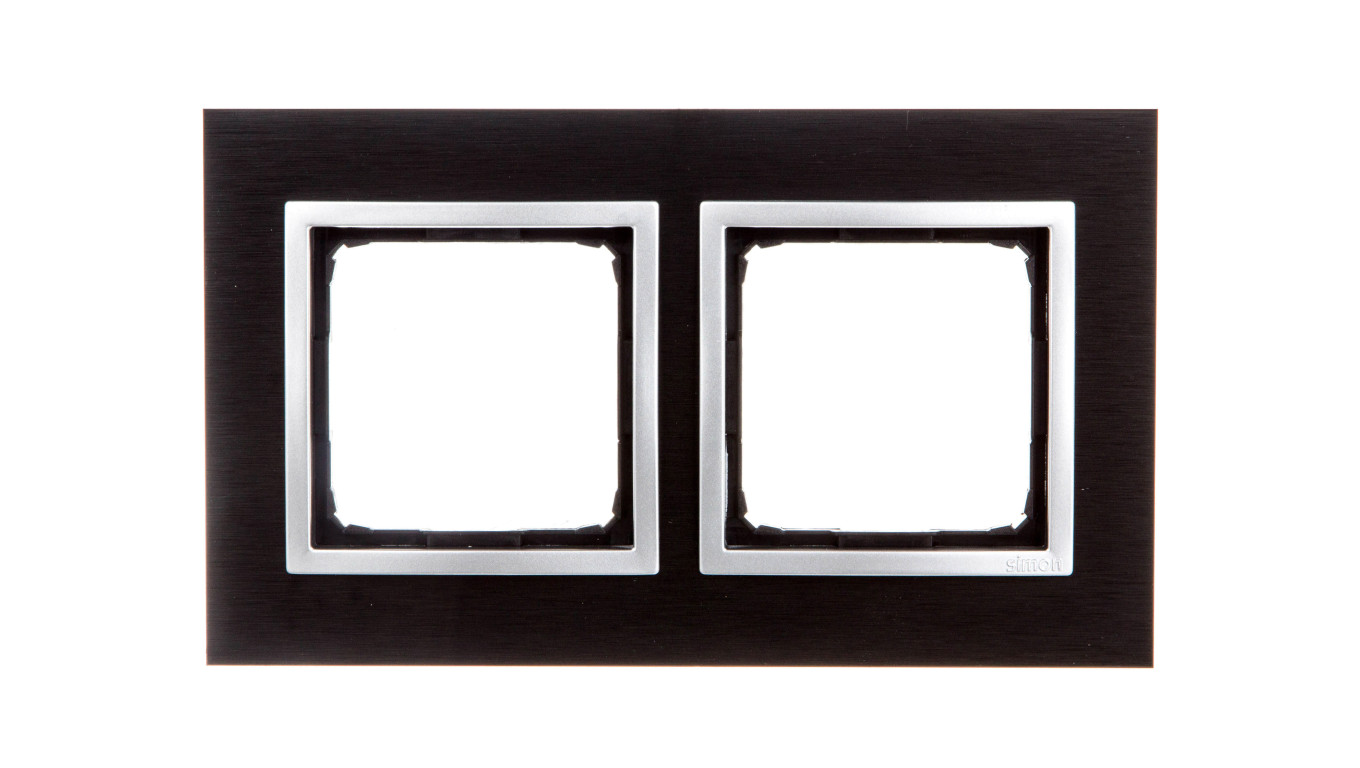 Simon 54 Nature Ramka podwójna metal INOX YIN DRN2/78