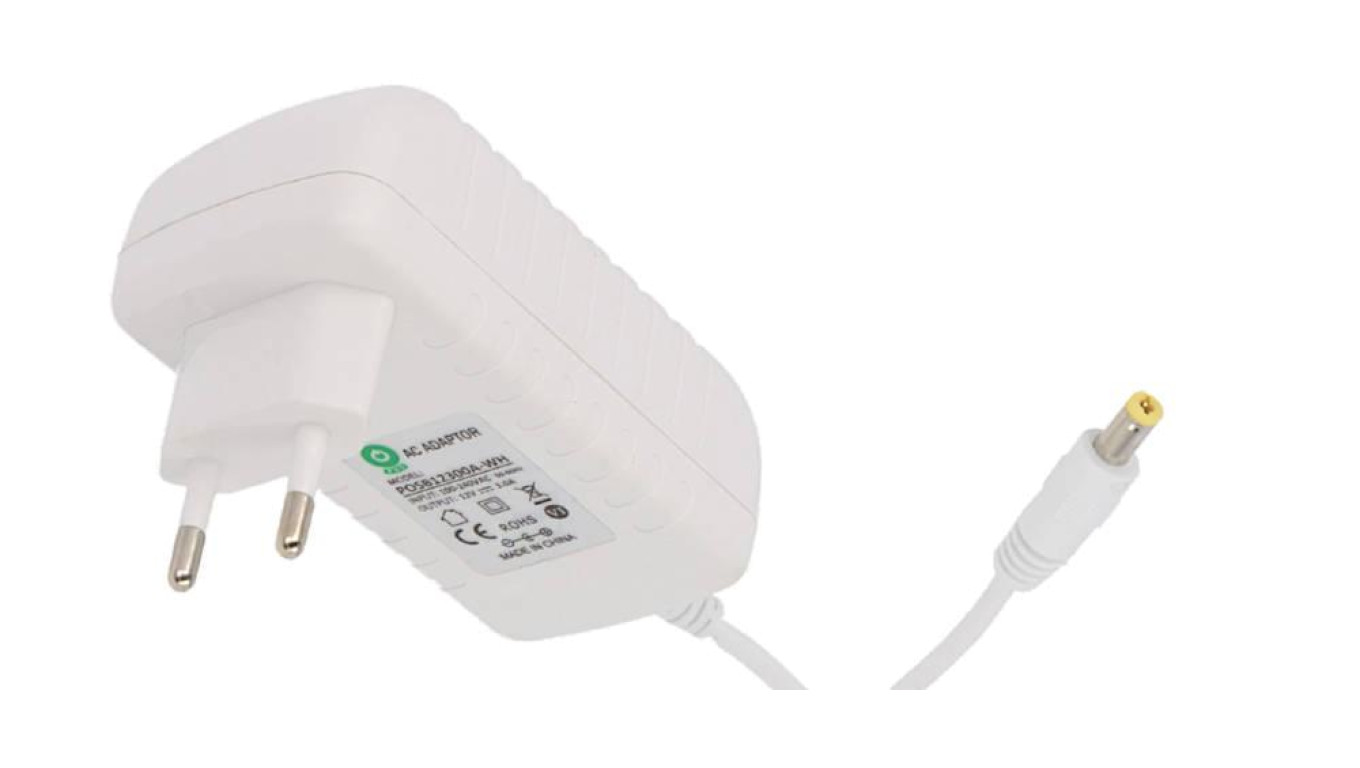 POSB12300A-WH Zasilacz adapter biały 36W 12V/3A CEE7/16 wtyk DC:2.1/5.5(+)