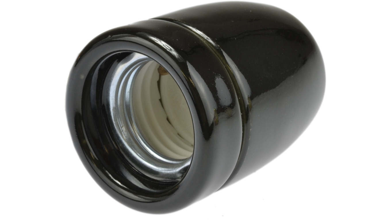 Oprawka żarówki E27 ceramiczna czarna