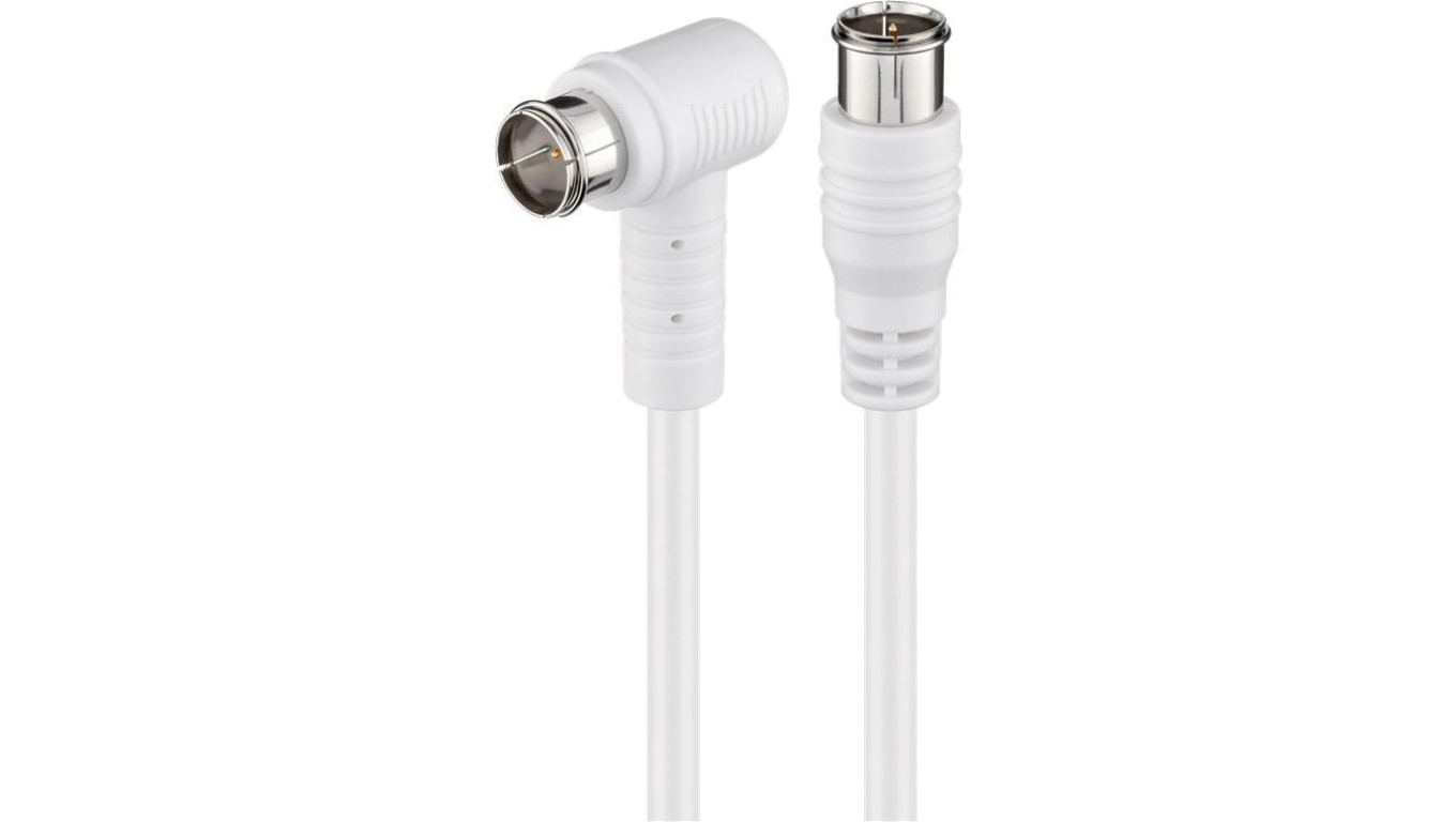 Kabel przyłączeniowy SAT kątowy, szybkozłączka F, podwójne ekranowanie - Długość kabla 2.5 m