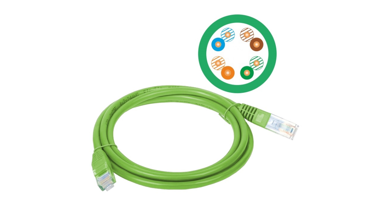Patchcord UTP A-LAN KKU5ZIE3 (RJ45 - RJ45 3m UTP kat. 5e kolor zielony)