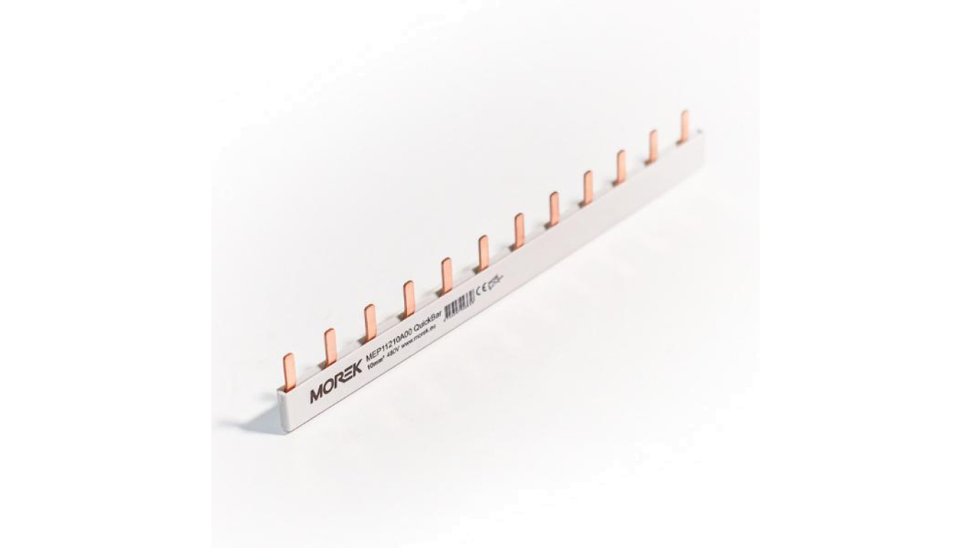 Szyna łączeniowa sztyftowa QuickBar, 1-polowa, przekrój 10mm², typ E, długość 12 modułów MEP11210A00