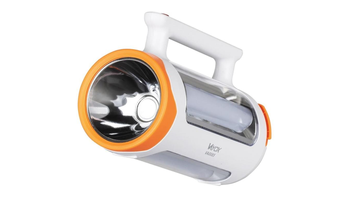 Latarka akumulatorowa 2w1 ze światłem bocznym + powerbank VA0085 VAYOX