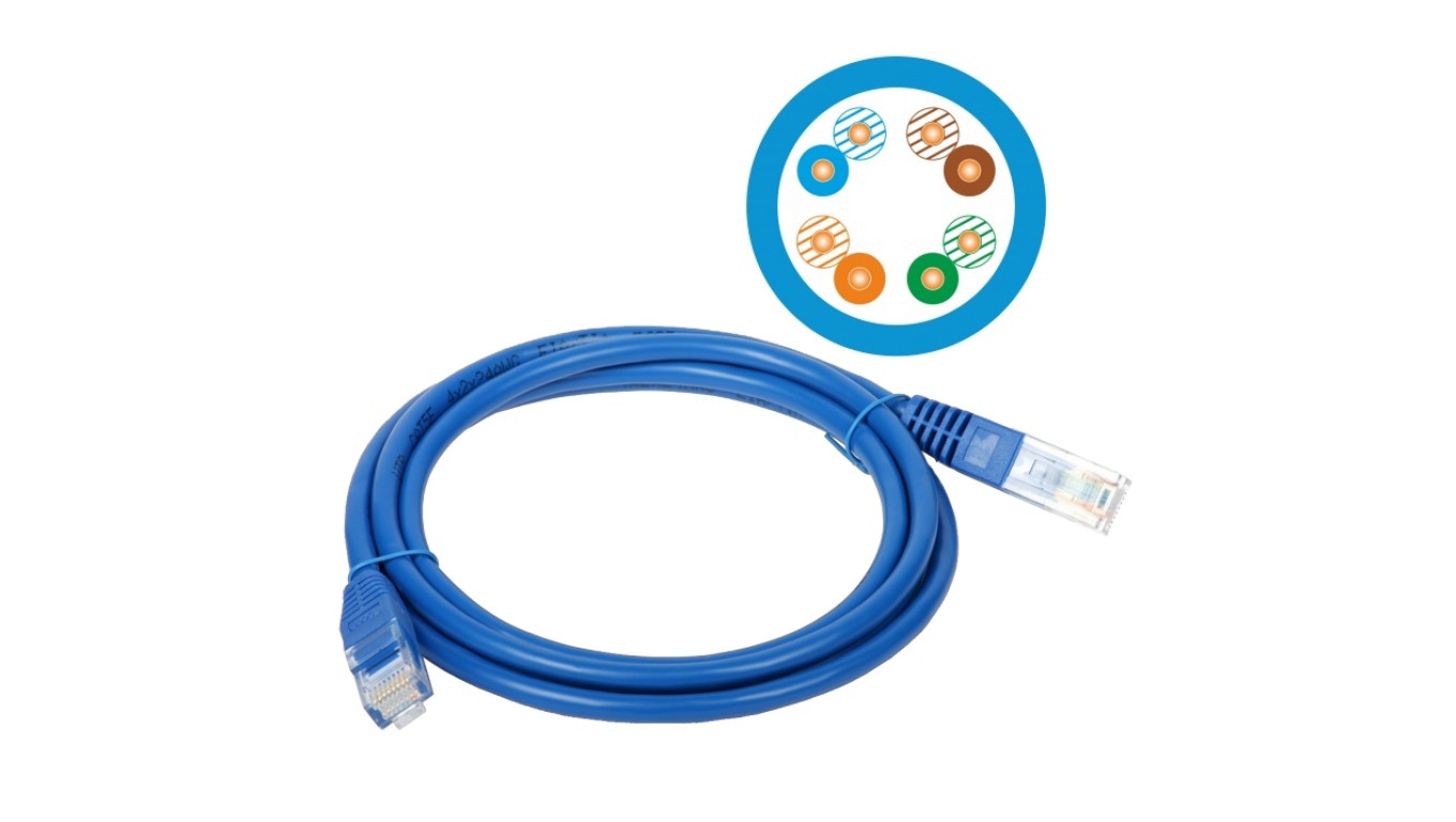 Patchcord UTP A-LAN KKU5NIE5.0 (RJ45 - RJ45 5m UTP kat. 5e kolor niebieski)