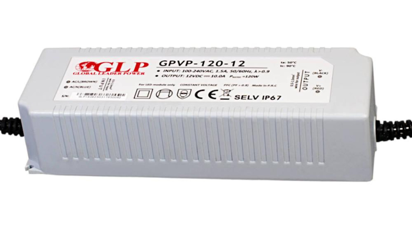 GPVP-120-24 Zasilacz impulsowy do LED 120W 24V/5A IP67 podwójna izolacja kabla
