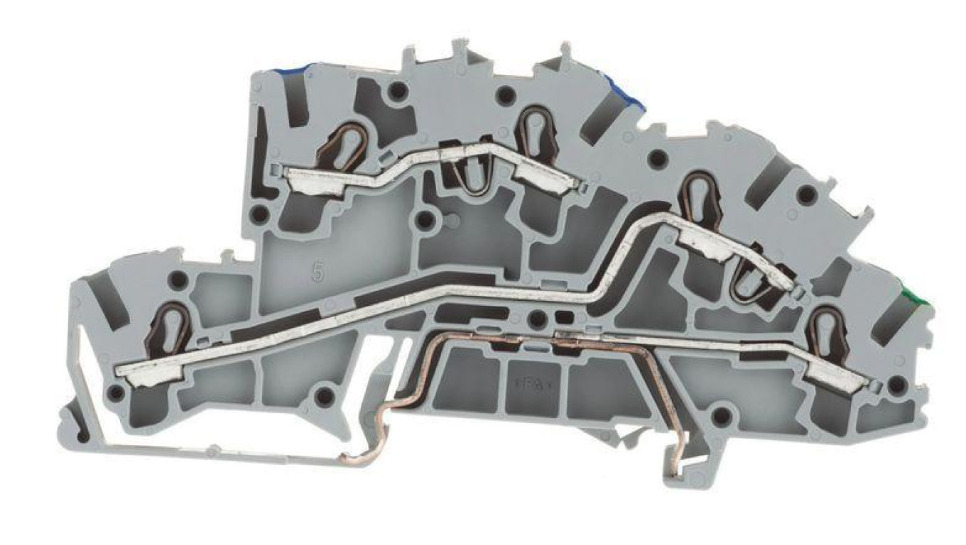 Złączka szynowa 3-pietrowa 4mm2 N/L/PE szara TOPJOBS 2003-7646