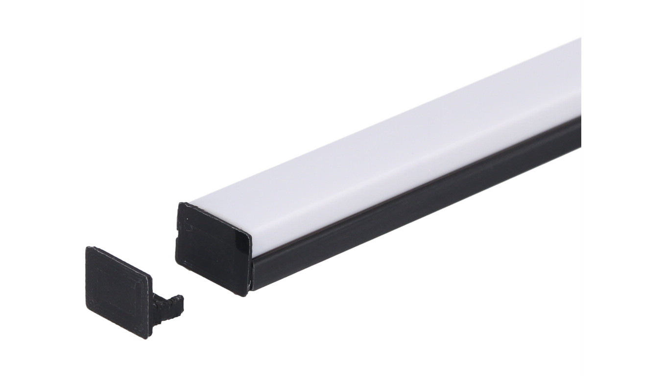 Zaślepka PCV Line Slim Extra czarna z otworem