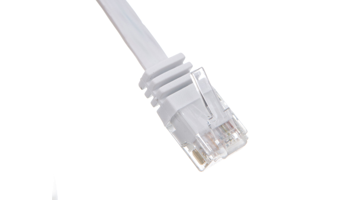 Kabel krosowy płaski patchcord U/UTP kat.5e biały 2m 93359