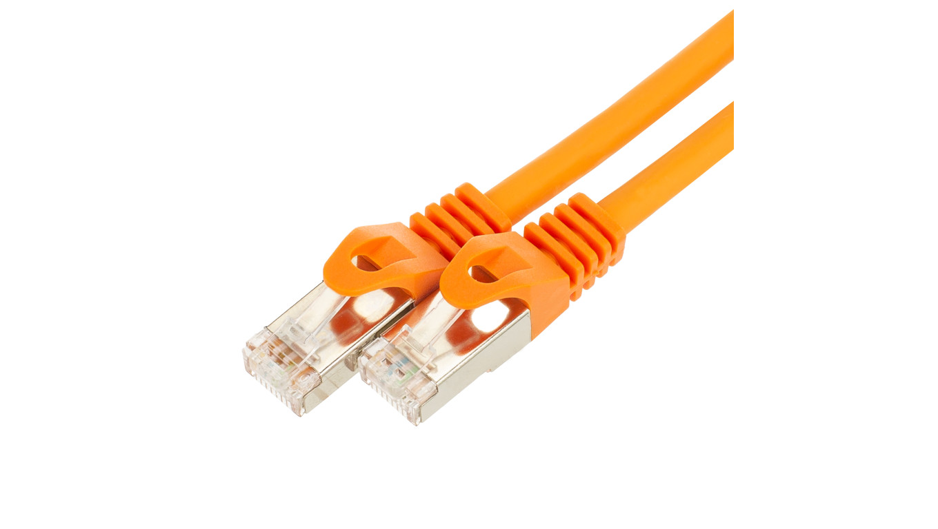 Patchcord S/FTP kat.7 PiMF kabel sieciowy LAN 2x RJ45 PoE pomarańczowy 25m NEKU