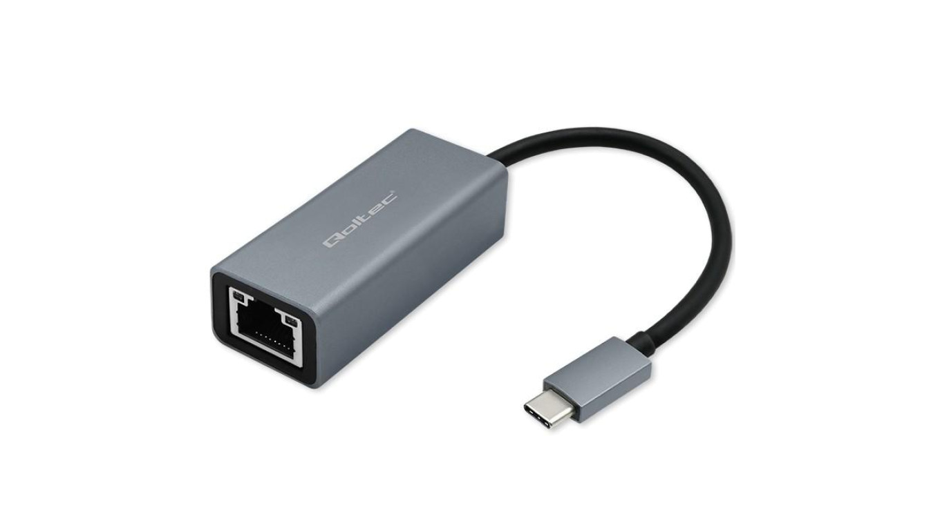 Qoltec Adapter USB-C na RJ45 Ethernet 1000Mb/s Aluminiowa obudowa