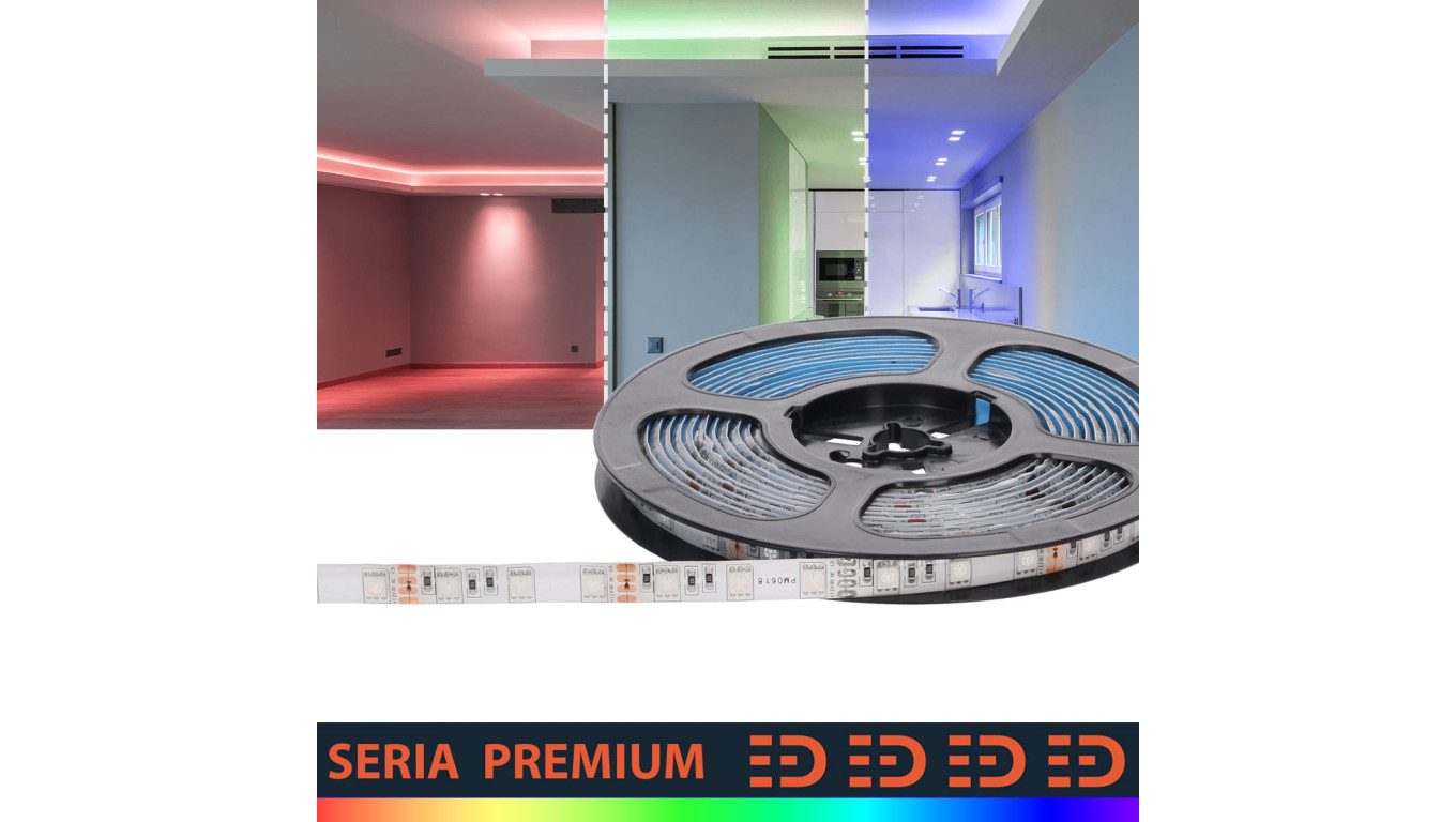 Taśma Premium IP63 12V 60led RGB SMD5050 (5)