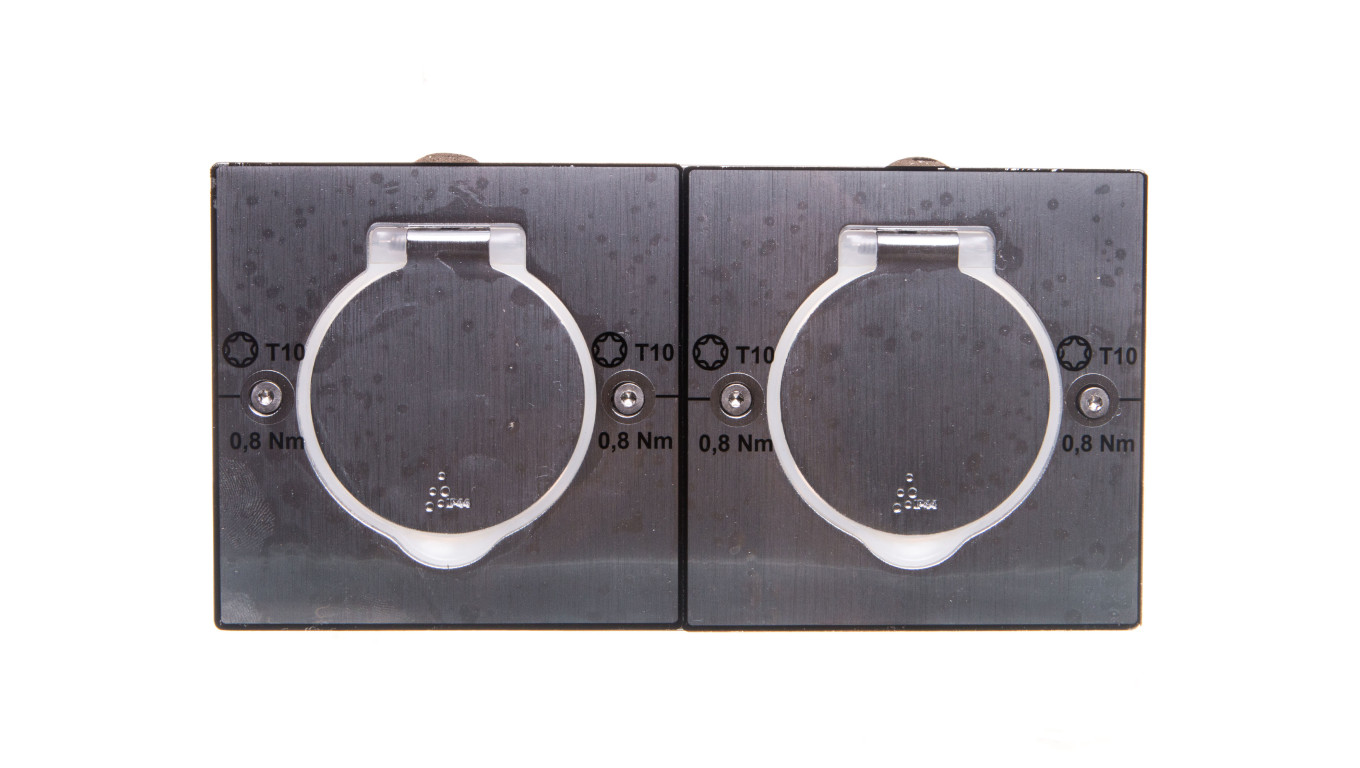 MOSAIC Pokrywa gniazda podwójna prostokątna Inox 089702