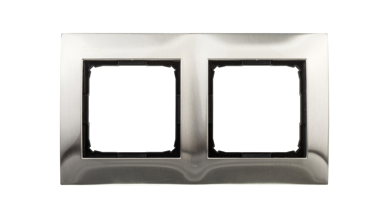 Simon 54 Premium Ramka podwójna metalowa inox DR2/61