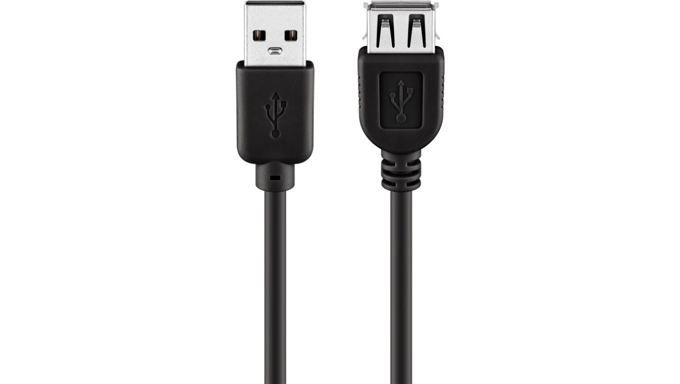 Przedłużacz USB 2.0 Hi-Speed, Czarny - Długość kabla 3 m