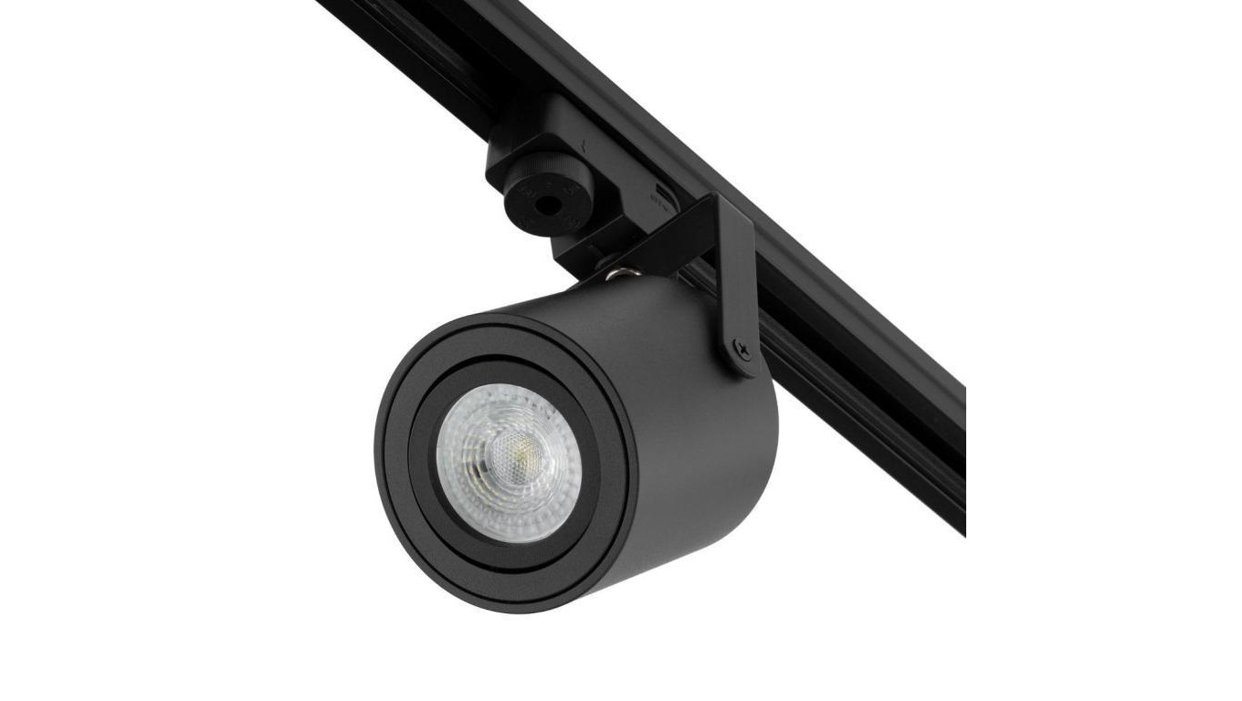 Reflektor Szynowy GU10 Czarny Mat Lampa do Szynoprzewodów Jednofazowych