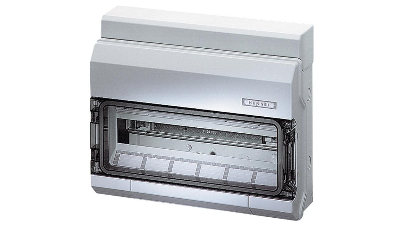 Rozdzielnica natynkowa hermetyczna 1x18 modułów IP54 403x333x129mm plastikowa drzwi transparentne HENSEL