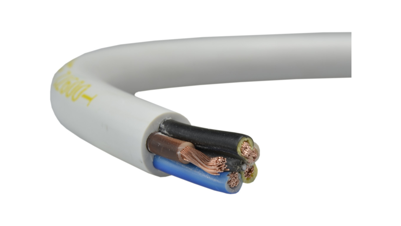 Przewód prądowy H05VV-F / OWY 500V 5x0,75 warsztatowy biały linka Elektrokabel /100m/