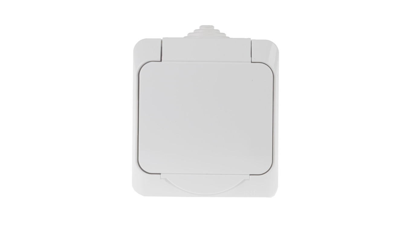 Cedar Plus Gniazdo pojedyncze biały z/u 16A IP44 WDE000540
