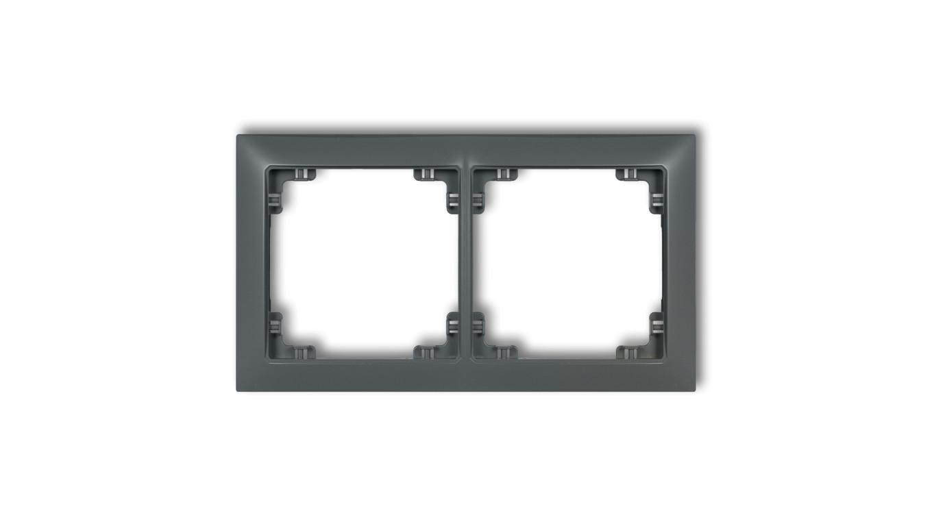 DECO Ramka uniwersalna podwójna z tworzywa DECO Soft grafitowy mat 28DRSO-2