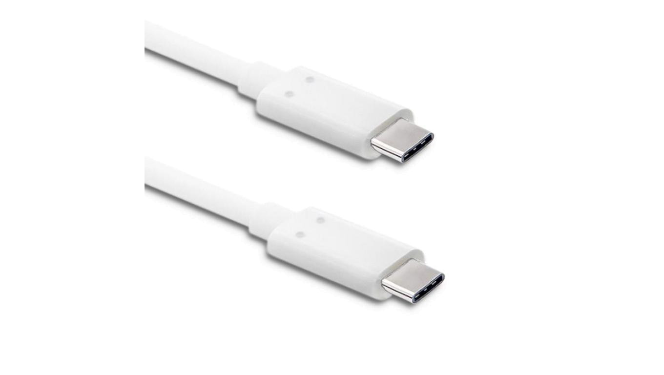 Qoltec Kabel USB 3.1 typ C męski USB 3.1 typ C męski 1m Biały