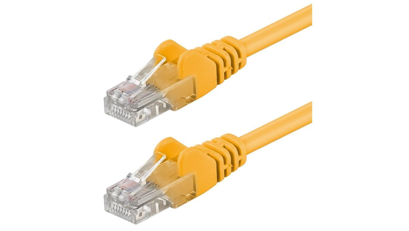 Patchcord Cat6 UTP 100 CU żółty /0,3 m/