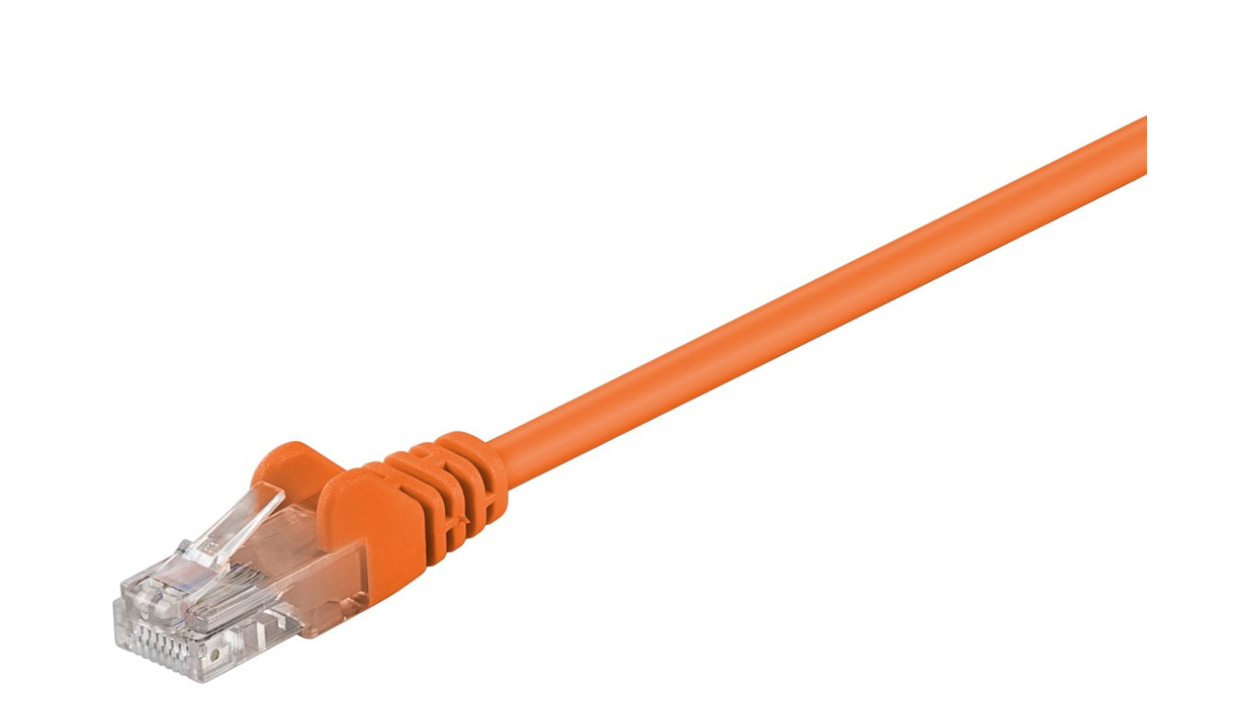 CAT 5e Kabel łączący, U/UTP, Pomarańczowy - Długość kabla 0.25 m