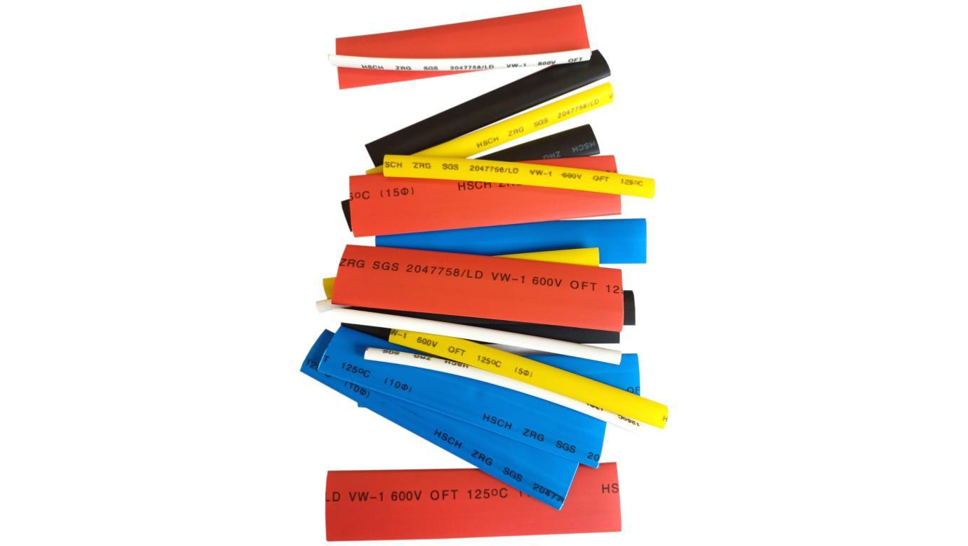 Zestaw rurek termokurczliwych, 3/5/8/10/15-10cm, różne kolory 08327 /20szt./