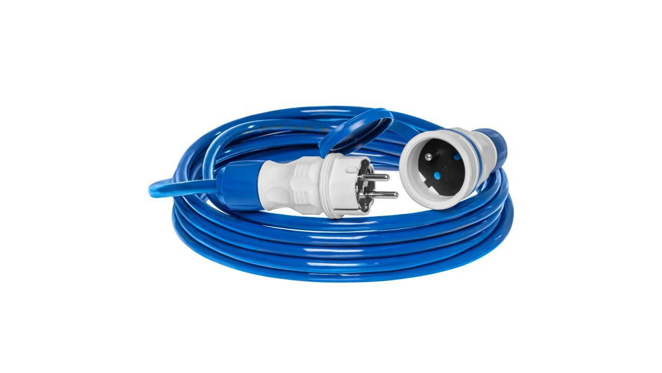 Przedłużacz elektryczny Kabel zasilający budowlany Premium poliuretanowy PUR (H07BQ-F) 3x1,5mm2 (wtyk / gniazdo z klapką) 16A IP