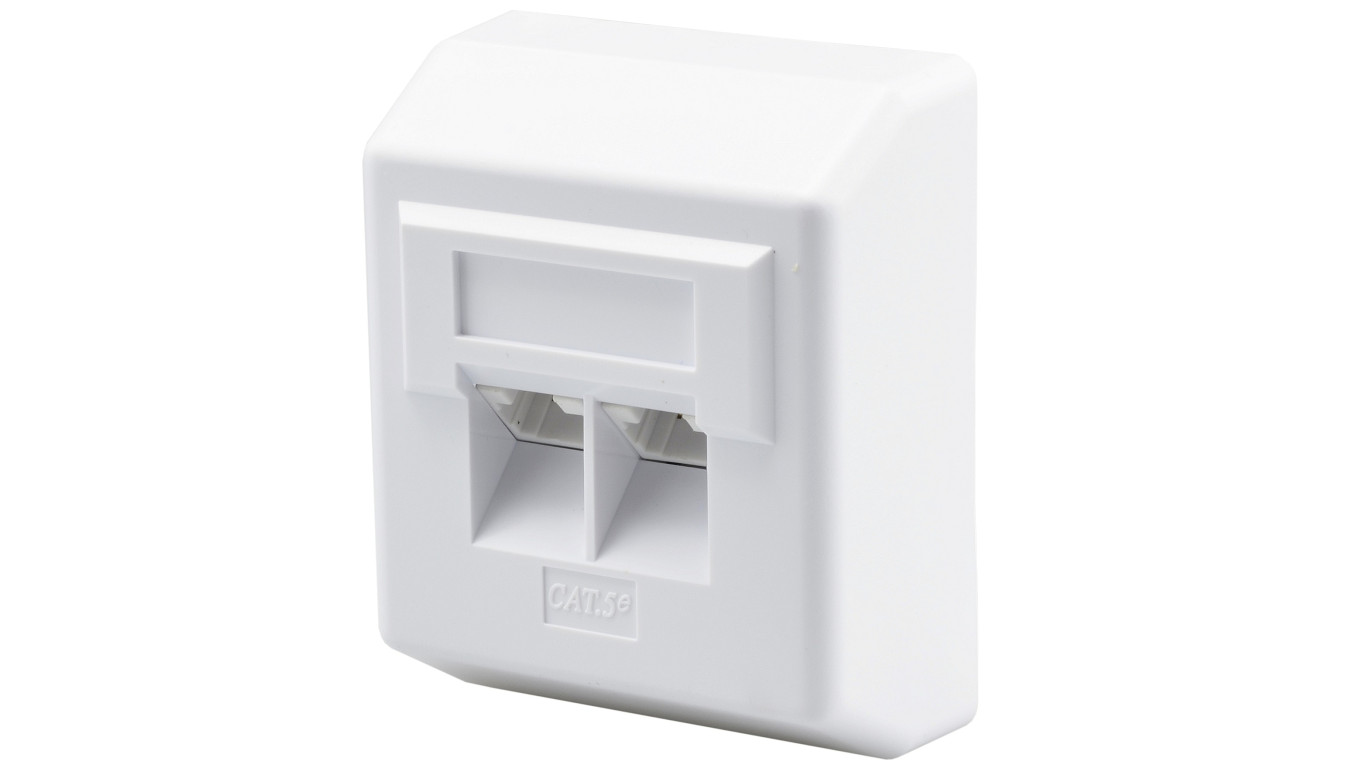 Gniazdo natynkowe 2xRJ45 kat.5e UTP 64x80mm NEKU