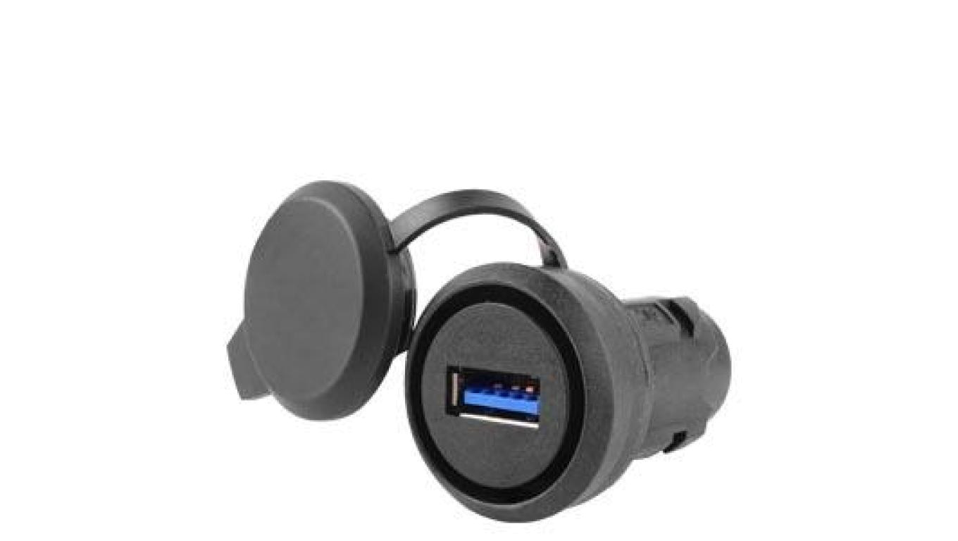Gniazdo USB 3.0 do otworu 22mm tworzywo czarny z zaślepką /konieczny uchwyt/ 3SU1900-0GA10-0AA0