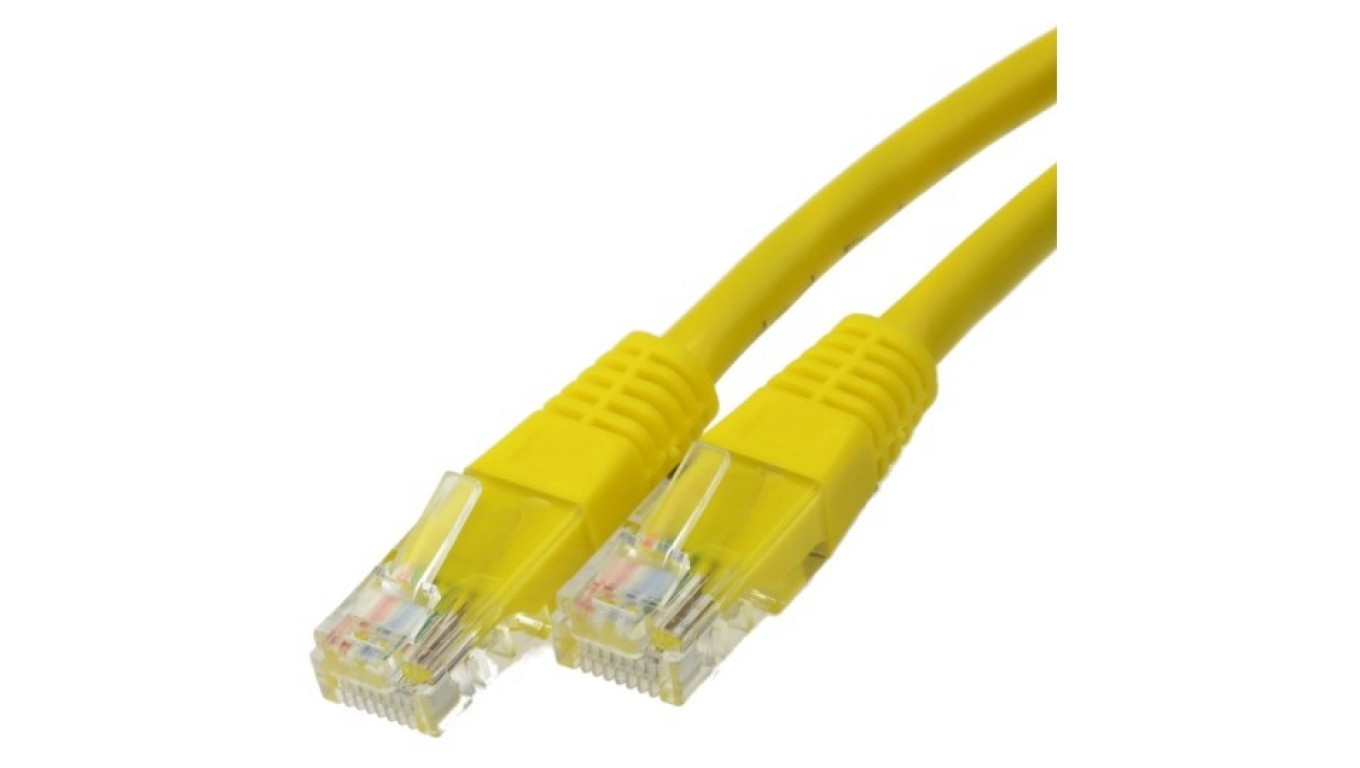 Patchcord UTP kat.5e kabel sieciowy LAN 2x RJ45 linka żółty 10m