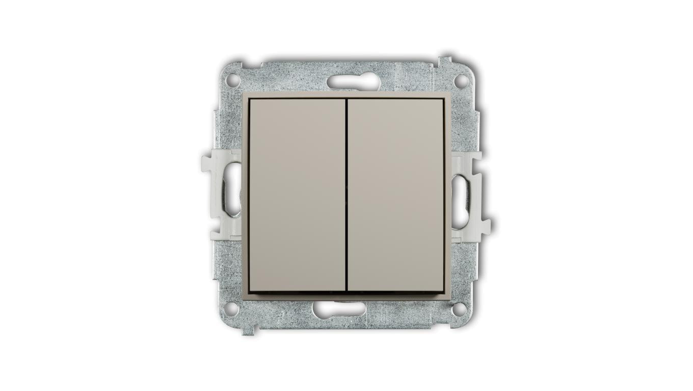 MINI Mechanizm łącznika podwójnego krzyżowego (dwa klawisze bez piktogramu) taupe 60MWP-66.1