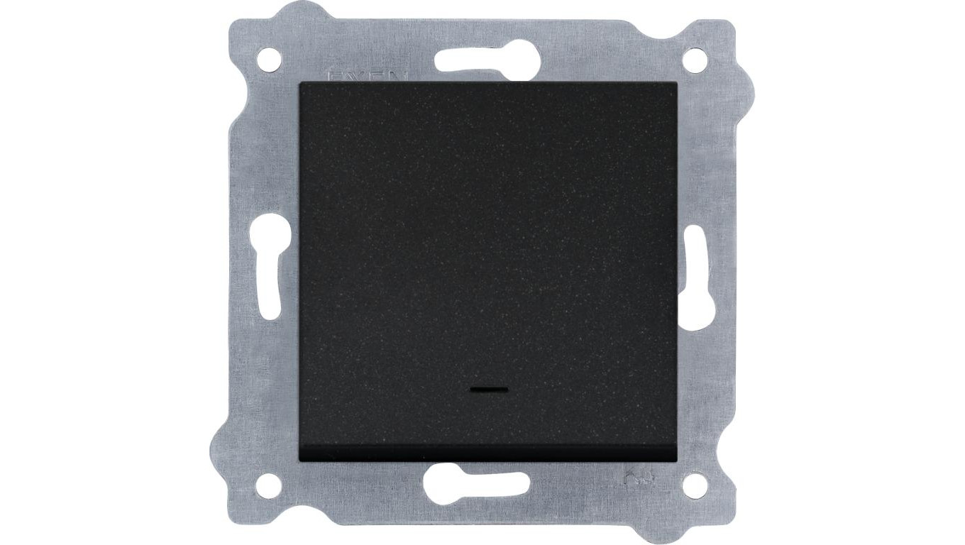 Łącznik pojedynczy z podświetleniem 250V 10A Czarny Metalik 201/14E