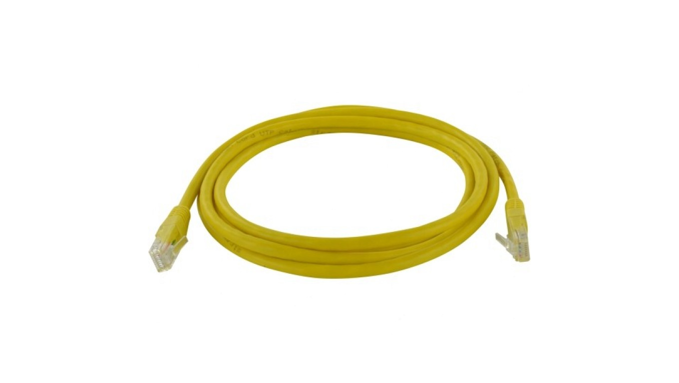 Patchcord UTP kat.6 kabel sieciowy LAN 2x RJ45 linka żółty 1,5m