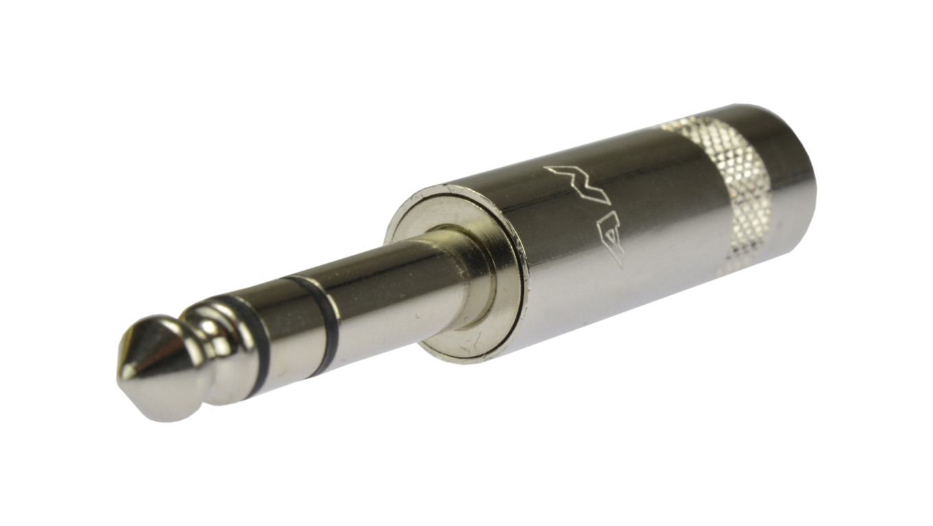 REAN Wtyk instrumentalny Jack 6,3mm Stereo na kabel do 6,0mm niklowany NYS202