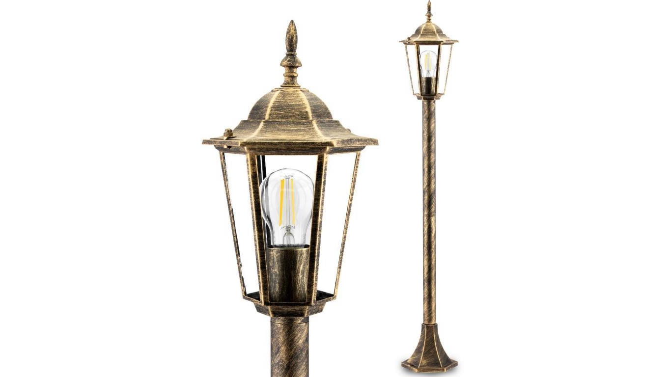 Lampa Ogrodowa Zewnętrzny E27 Niski SŁUPEK LATARNIA 1m Patyna BELLIS LUMILED