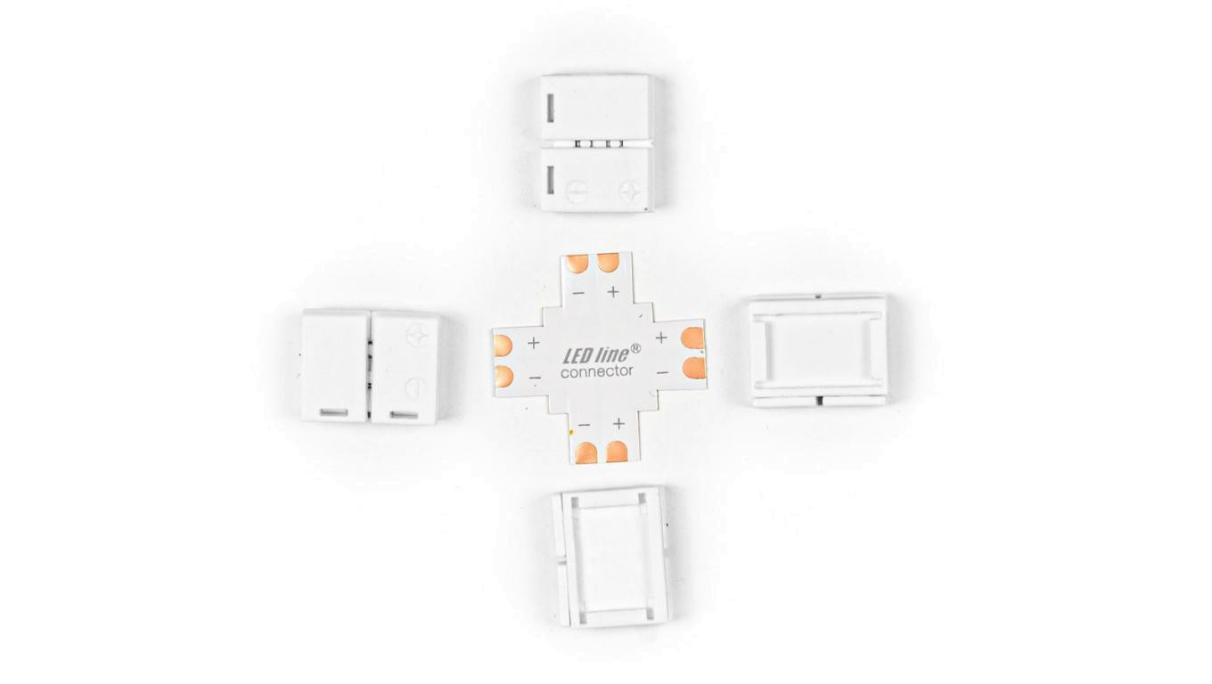 LED line łącznik do taśm LED CLICK CONNECTOR kątowy 8 mm 2 PIN Typ +