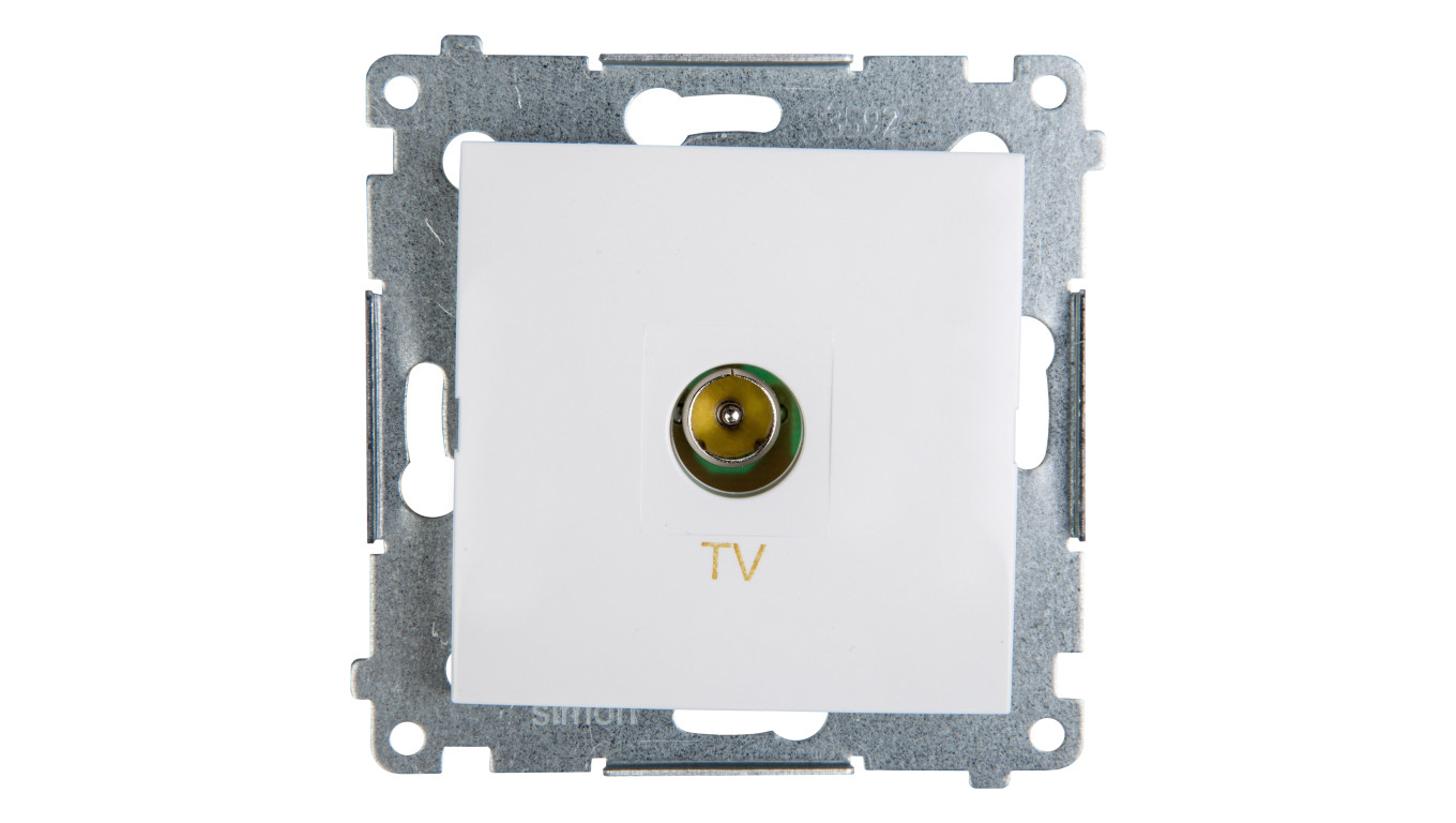 Simon 54 Gniazdo antenowe TV końcowe białe DAK1.01/11