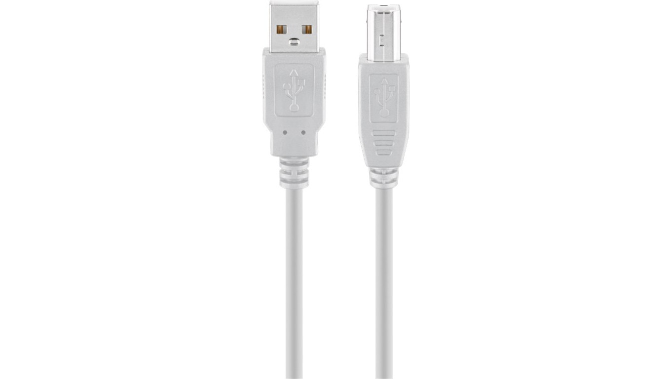 Kabel USB 2.0 Hi-Speed, Szary - Długość kabla 5 m