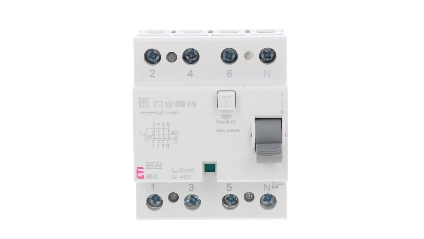 Wyłącznik różnicowoprądowy 4P 40A 0,03A typ AC EFI-P4 AC 40/0.03 002061612
