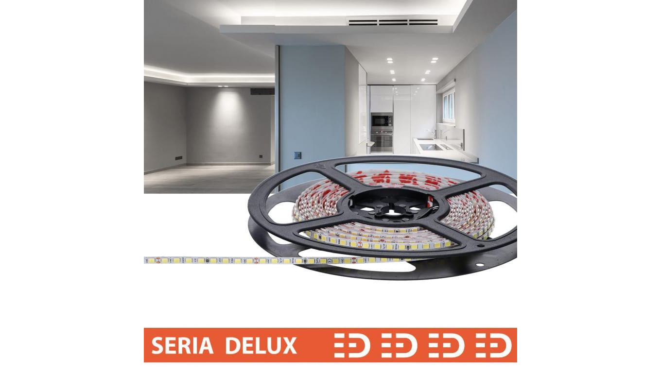 Taśma Delux 24V Slim 4mm 160led 6500K 1000lm SMD2835 (50) PL7Y