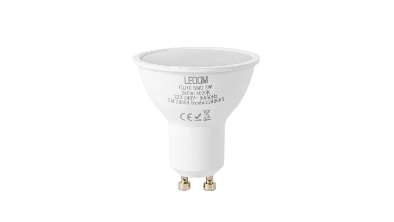 Żarówka LED line GU10 3W 4000K barwa neutralna 240lm 220-240V 3 lata gwar.