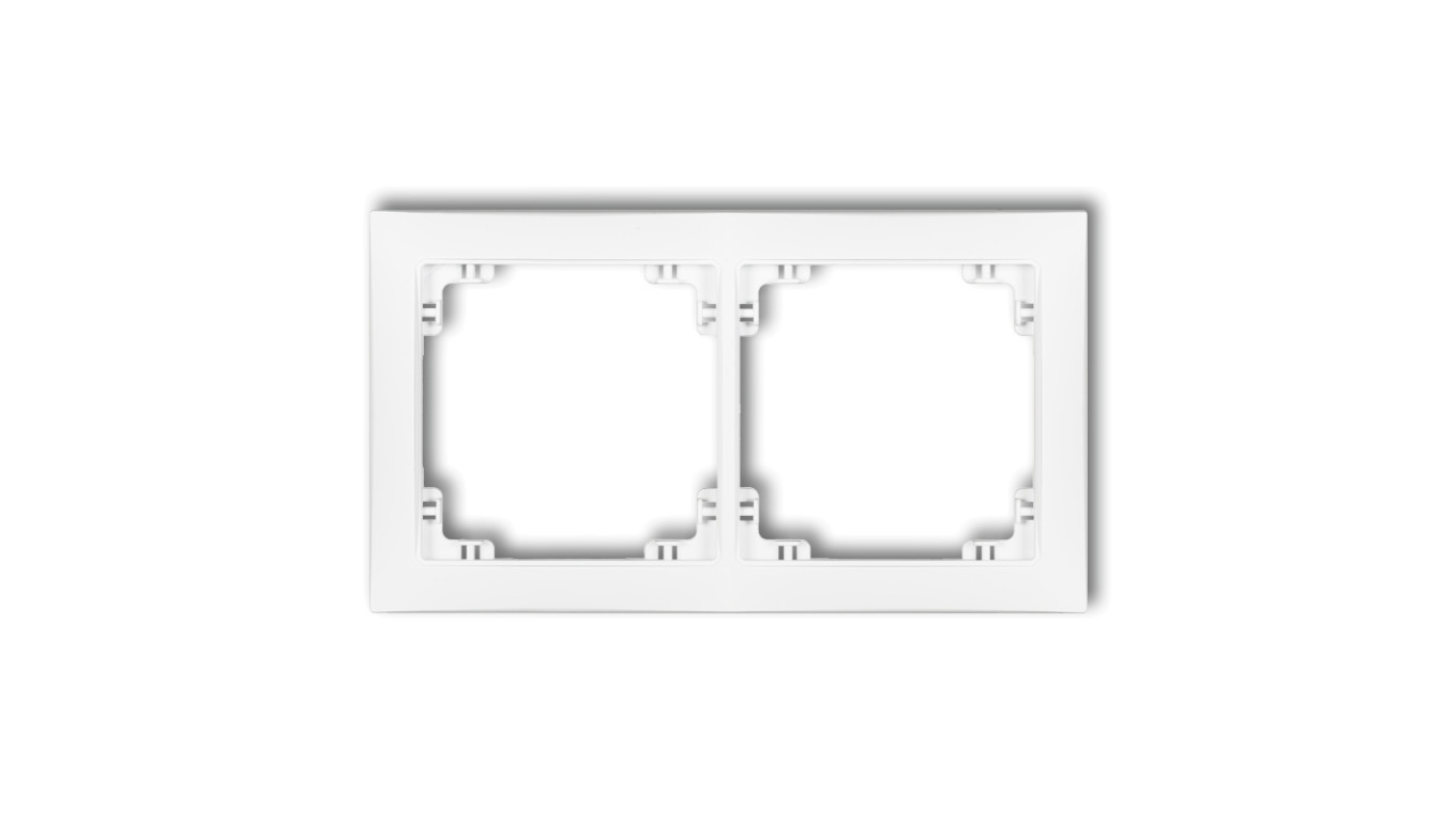 DECO Ramka uniwersalna podwójna z tworzywa DECO Soft, biały mat 25DRSO-2
