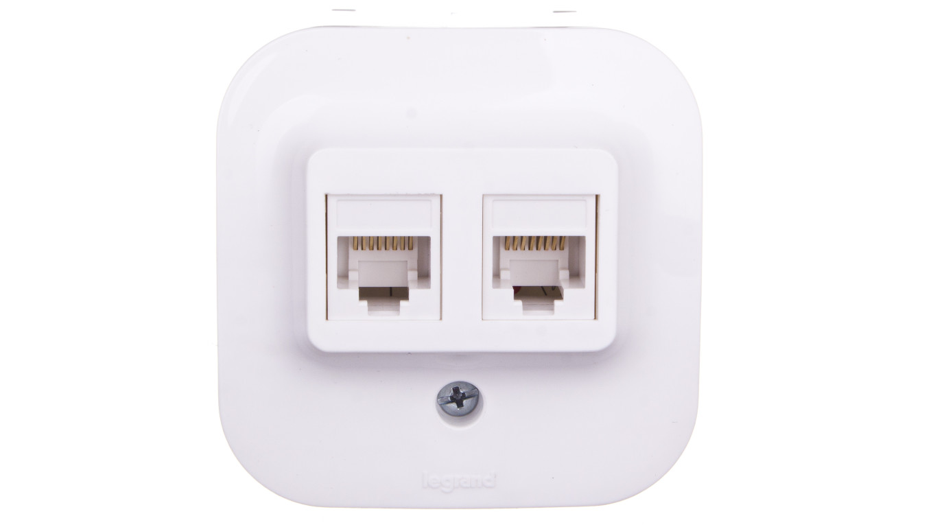 FORIX Gniazdo komputerowe podwójne RJ45 kat.5e UTP białe 782428