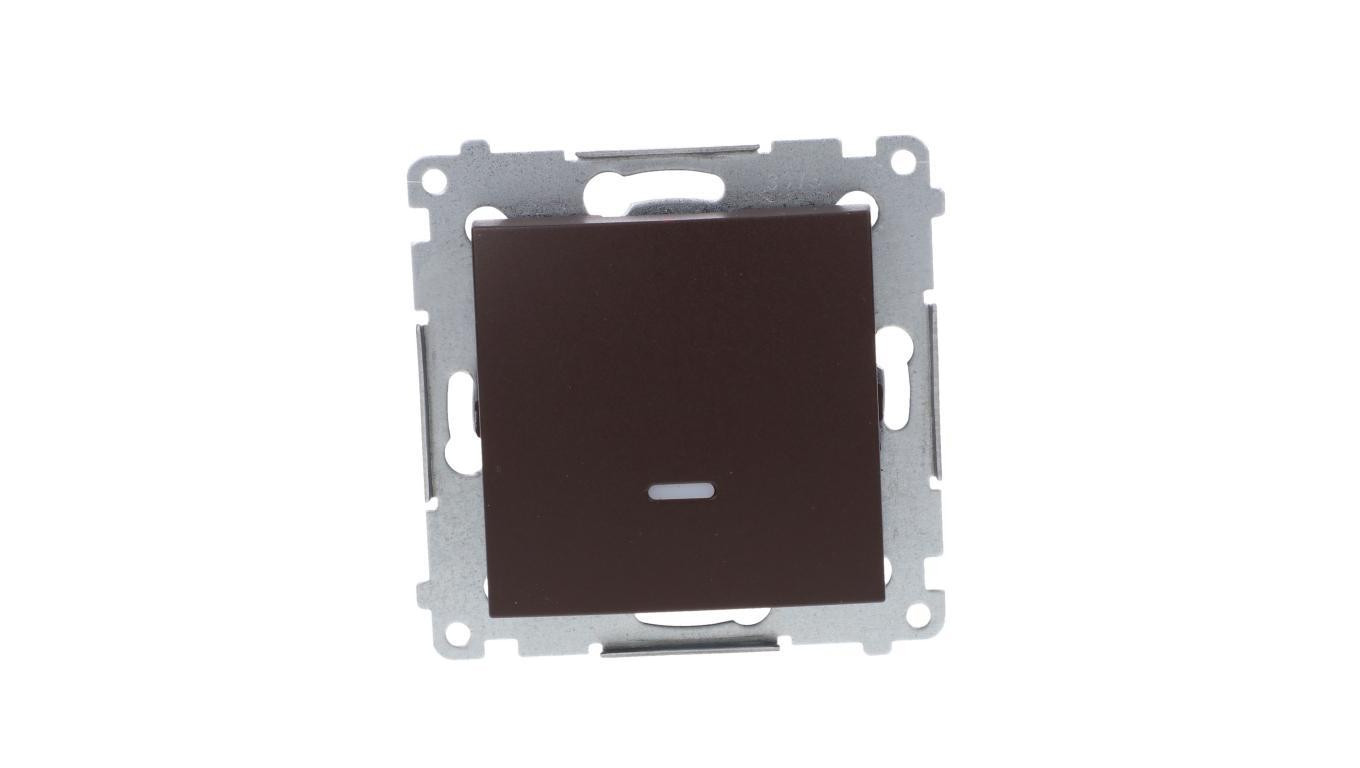 Simon 54 Łącznik pojedynczy z podświetleniem, szybkozłącza, brąz mat DW1L.01/46