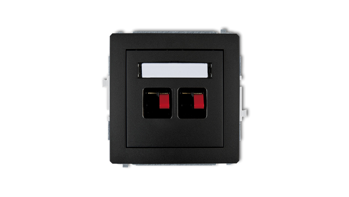 DECO Gniazdo głośnikowe podwójne czarny mat 12DGG-2