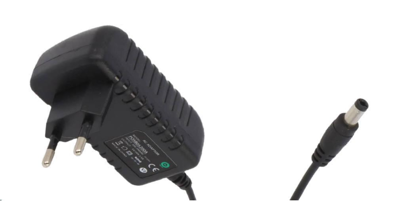 POSB05200A Zasilacz adapter czarny 10W 5V 2A gniazdo AC:CEE7/16. wtyk DC:2.1/5.5(+)